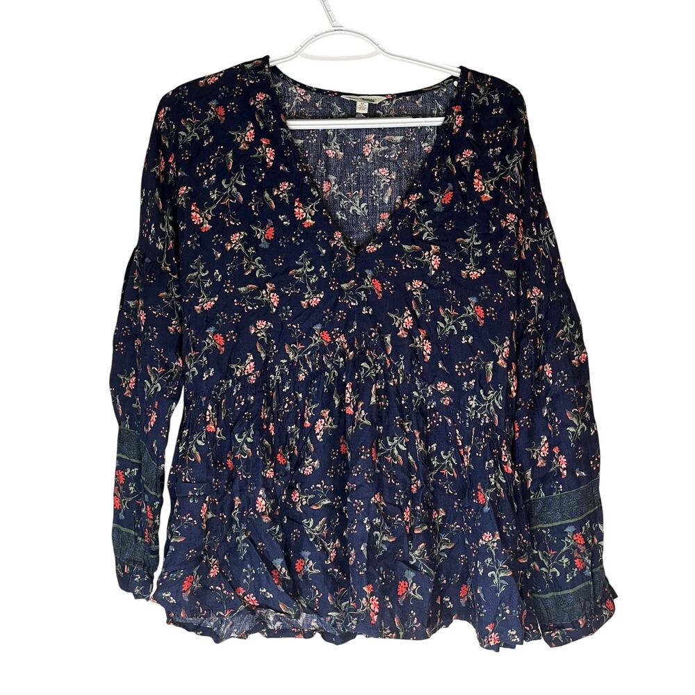 Lucky Brand Long Sleeve Floral Blouse Size Medium